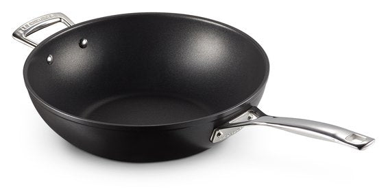 Le Creuset Toughened Non-Stick Nonstick Stir-Fry Stirfry Pan 30cm Negro Silver (51104300010202)