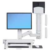 Ergotron Sit-Stand Combo Extender - Short - Componente De Montaje (Brazo De Extensión, Soporte De Pared Con Führungsschiene, Armabdeckung)