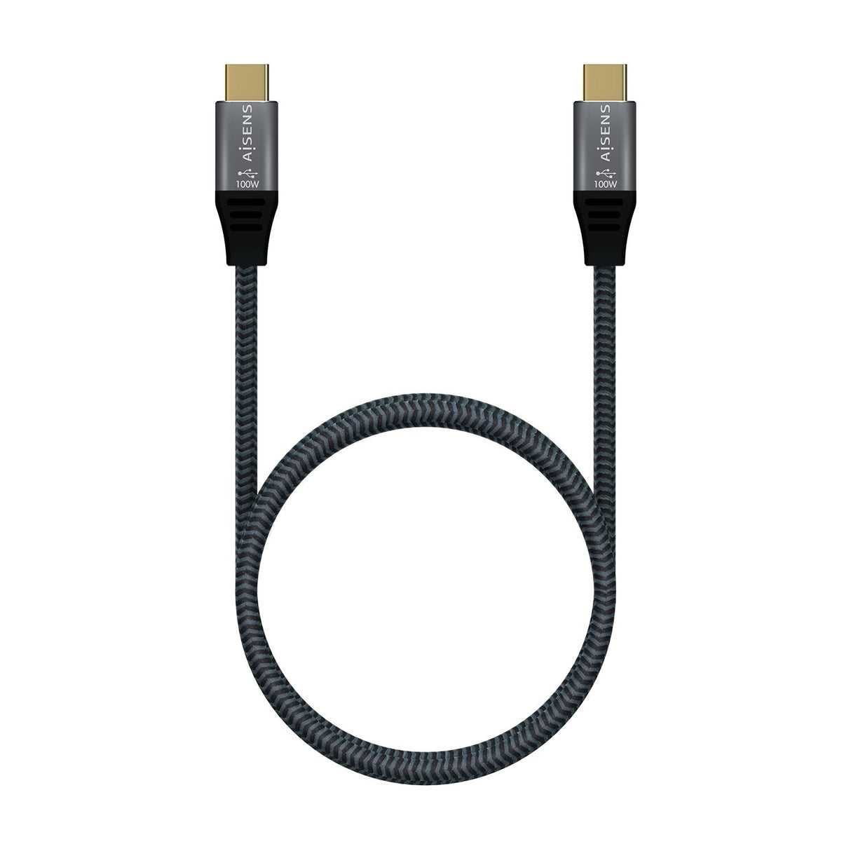 Aisens Cable Usb 2.0 Aluminio 5a 100w E-Mark - Usb-C/M-Usb-C/M - 2m - Gris