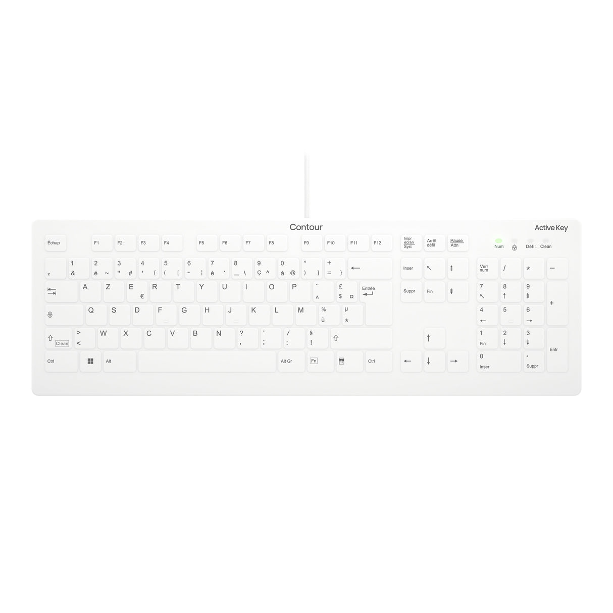 EAN 7061115223244 - Contour Design Active Key AK-C8112 teclado Médico USB AZERTY Francés Blanco imagen 1