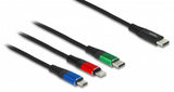 Delock Cable De Carga Usb 3 En 1 Usb Type-C A Lightning / Micro Usb / Usb Type-C 1 M