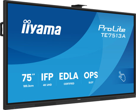 EAN 4948570128129 - iiyama TE7513A-B3AG pantalla de señalización Panel plano interactivo 190,5 cm (75") LCD Wifi 500 cd / m²  imagen 5