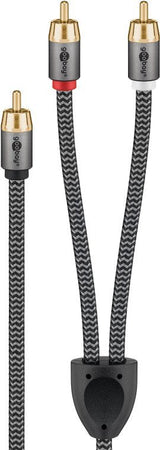 Cable  2,0m 1xrca M A 2xrca Macho Subwoofer Flexiplus Nylon Goobay