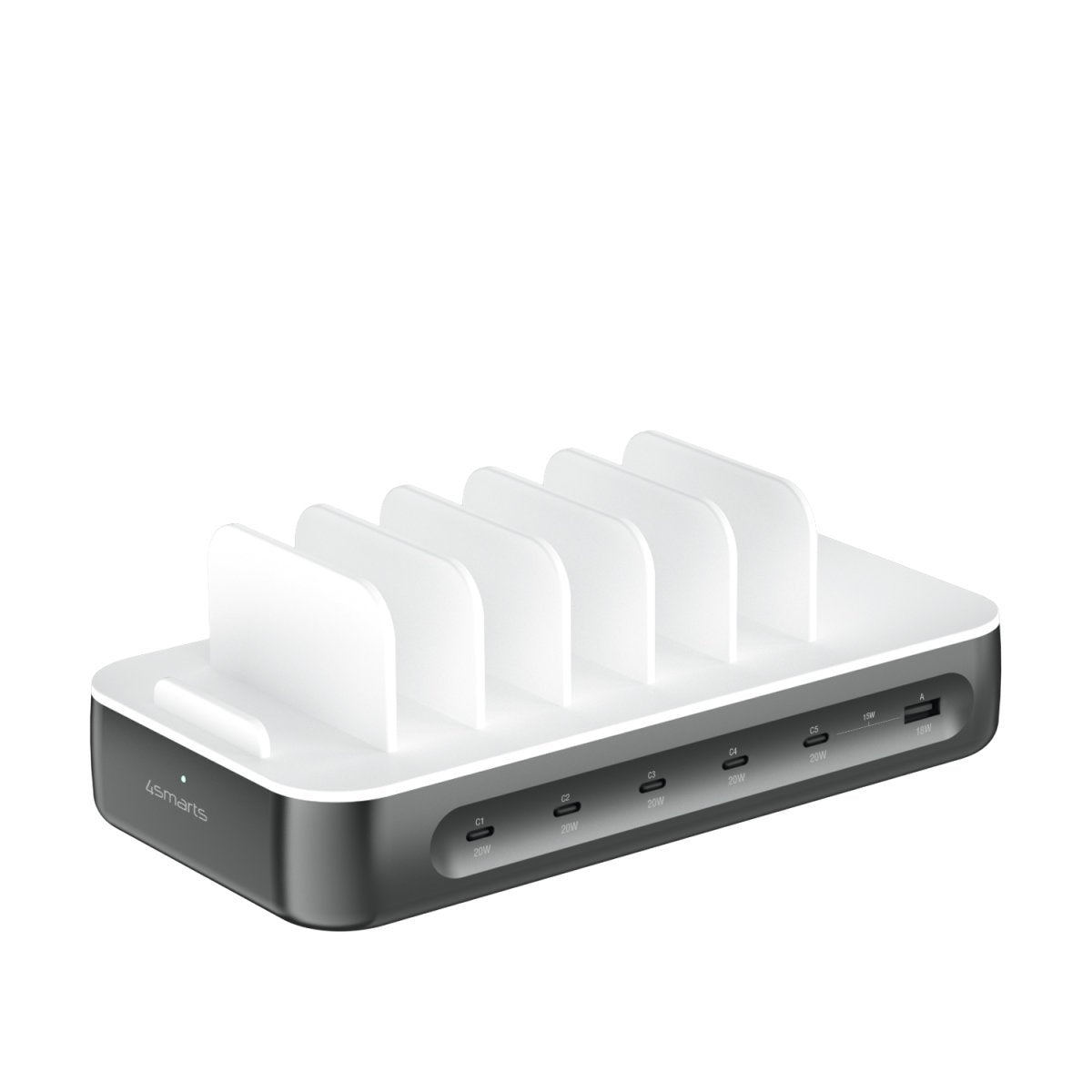4smarts Ladestation Team 100w 5c 1a Inkl. 6 Cable. Spacegrau