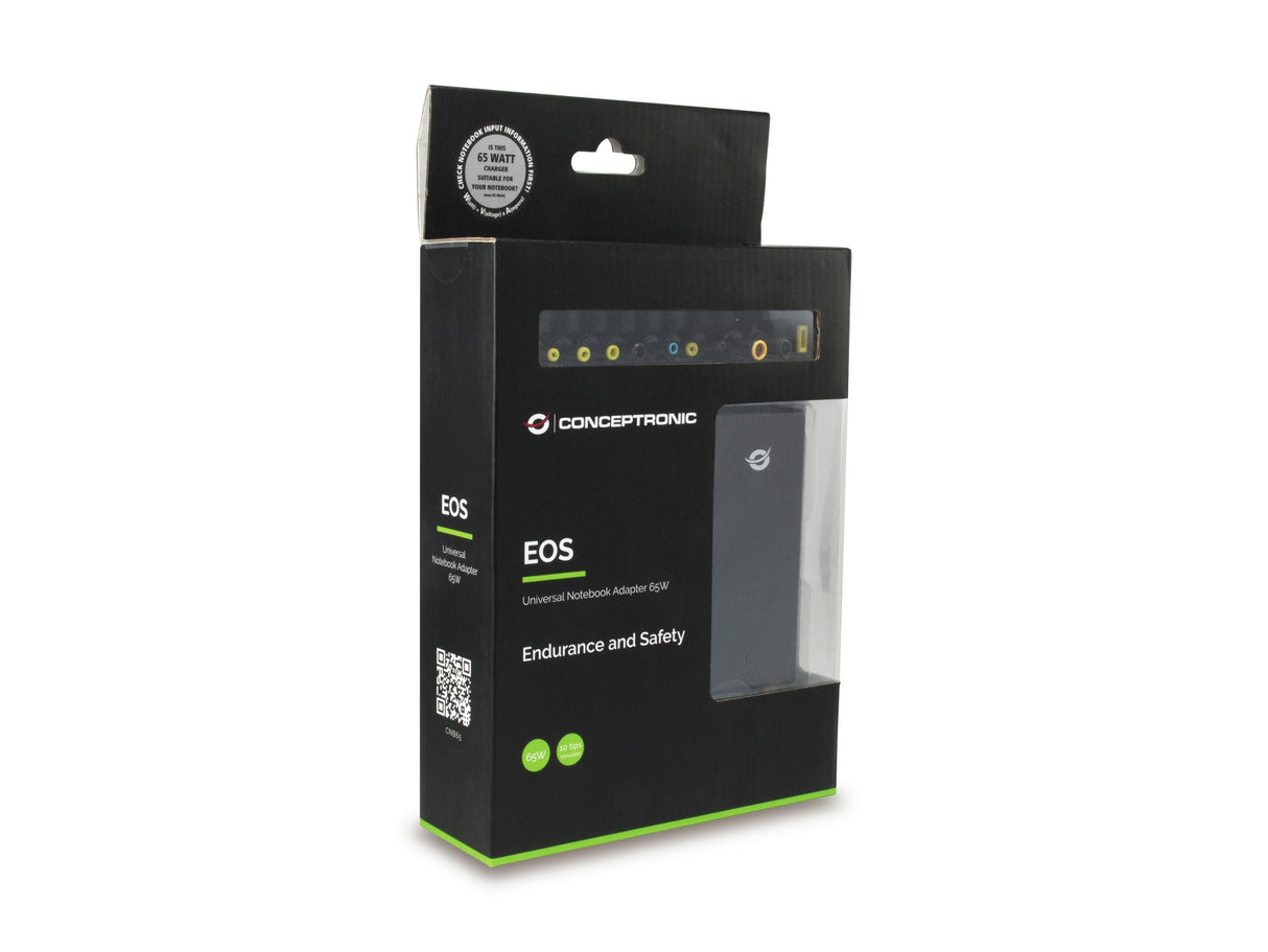 Conceptronic Cargador De Portatil Cnb65 65w Con 10 Puntas Para Mayor Compatiblidad