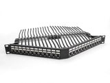Delock 19 Keystone Patchpanel 24 Port Mit Entlastungsschiene 1 He Gewinkelt Schwarz