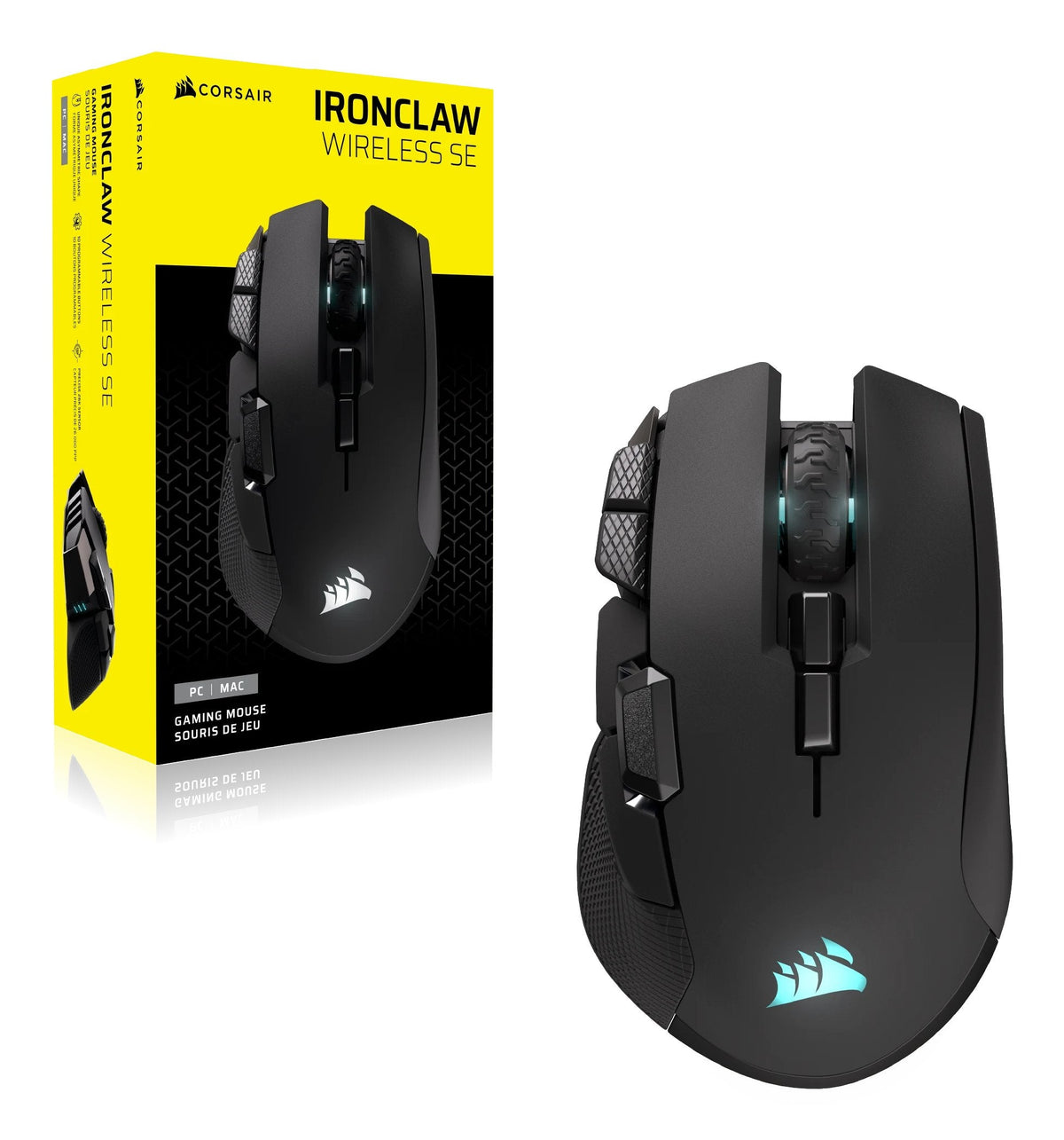 Corsair Ironclaw Se Gaming Mouse, Wireless, 26000 Dpi, Black