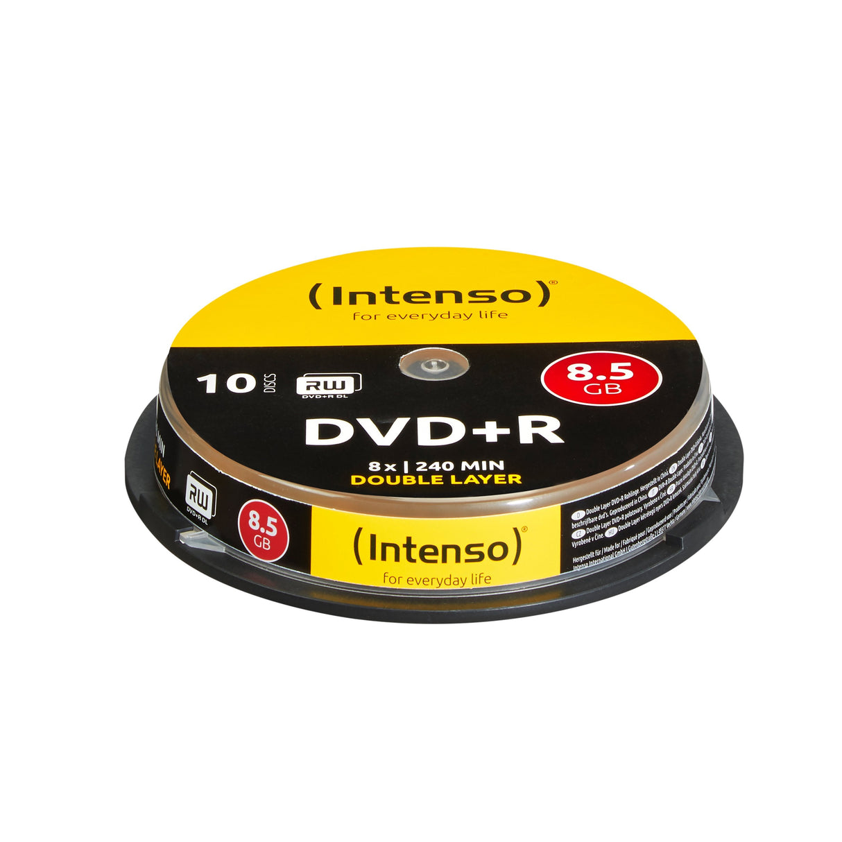 Intenso Dvd+R 8,5gb 8x Speed, Double Layer Cakebox 10