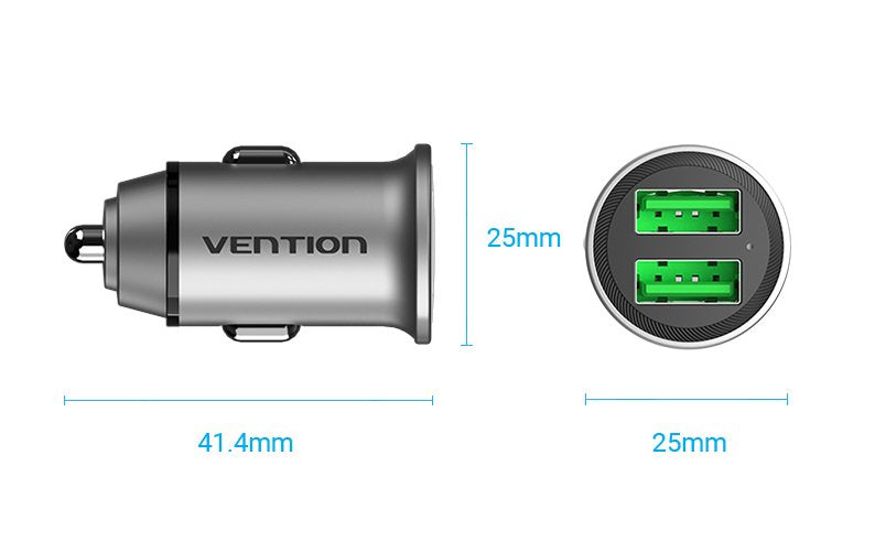 Cargador De Coche Vention Ffah0 2xusb 30w