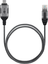Cable Adaptador Ethernet Goobay Usb-C 3.2 Gen2 > Rj-45, Delgado Negro Gris, 3 Metros 74404