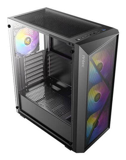 Caja Semitorre Atx Antec Ax67 Rgb Con Panel De Cristal (Negro)