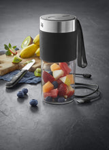 Batidora  Wmf Kitchenminis Mix On The Go 0,3 L  50 W Negro, Acero Inoxidable, Transparente
