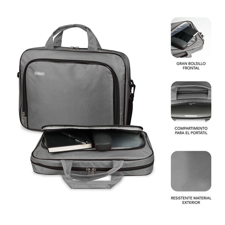 EAN 8436586741228 - SUBBLIM SUB-LB-1OLB002 maletines para portátil 31,8 cm (12.5") Maletín Toploader Gris imagen 2