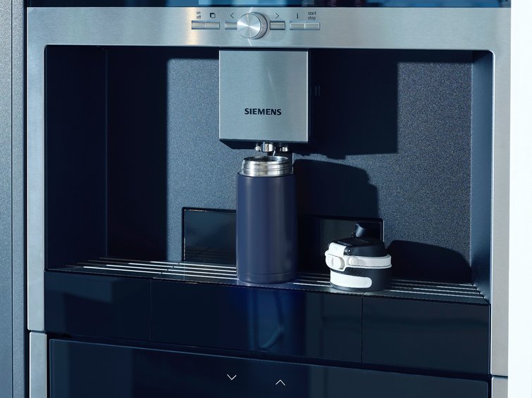 Leifheit 03247 Taza De Viaje 350 Ml Negro, Azul Acero Inoxidable