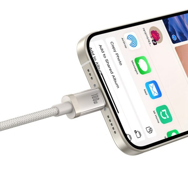 Titanium Alloy Fast Charging Cable Type-C To Type-C 100w 1m Galaxy Titanium Gold