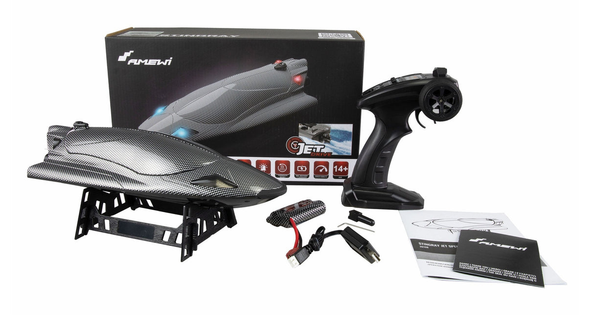 Amewi Mingray Speedboot Con Jetantrieb 335mm Rtr Carbon-Opt