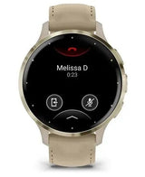 Garmin Venu 3s Smart Watch 41mm, Gps, Stainless Steel Bezel With Leather Band French Gray / Softgold Eu