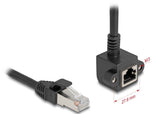 Netzwerk Verlängerungscable Rj45 Stecker Zu Rj45 Buchse 90° Gewinkelt Cat.6 F Utp 1 M Schwarz