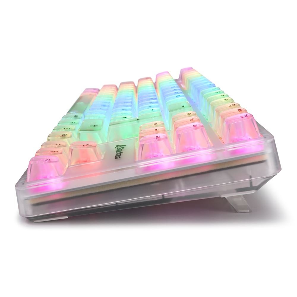 Sharkoon Crystal Shark, Teclado De Juegos White, De-Layout, Ktt 4044951040131