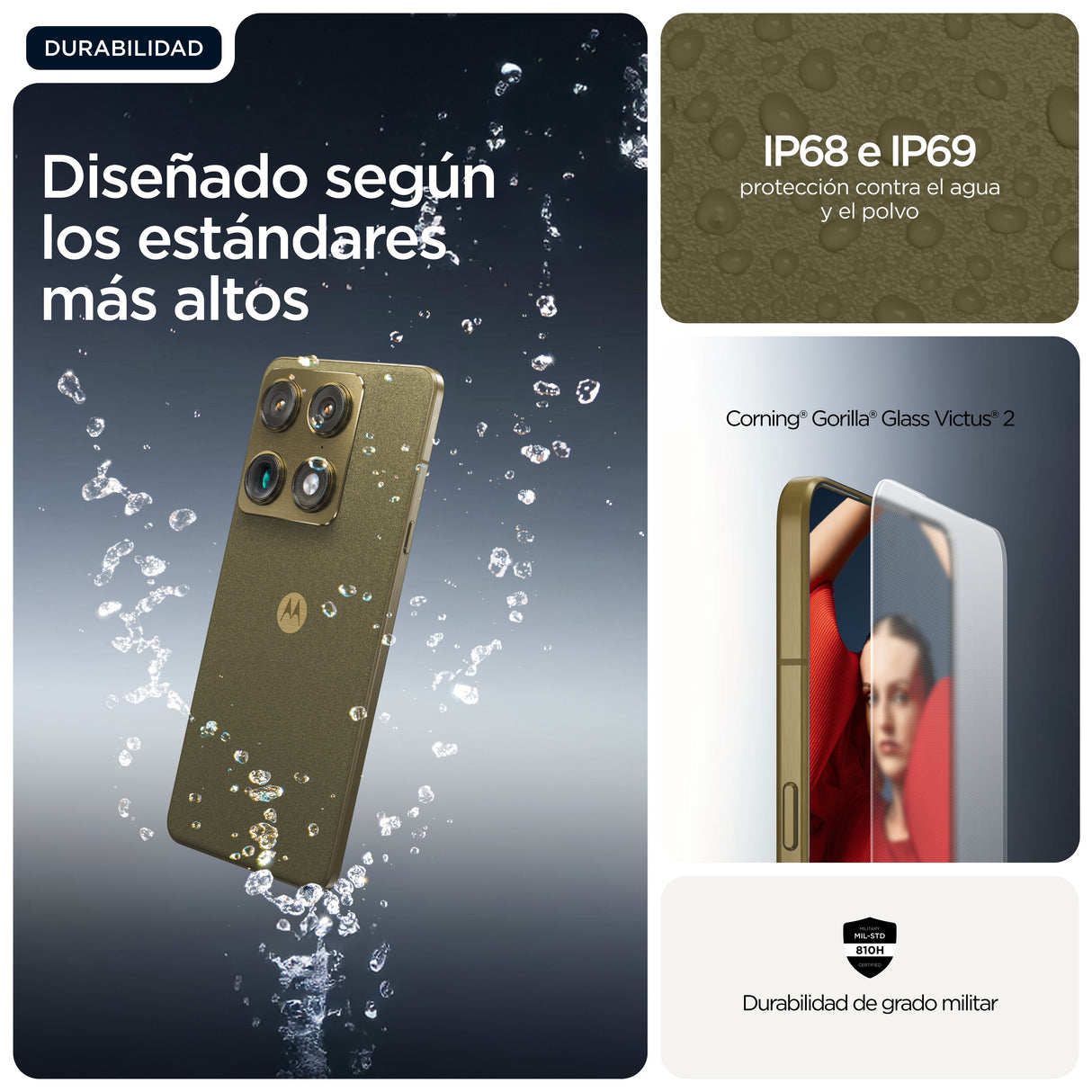 Smartphone  Motorola Moto Signature 6.8" Dual Sim Android Usb Type-C 16 Gb 512 Gb 5200 Mah Verde Oliva