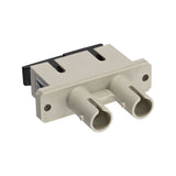 Adaptador De Fibra Óptica Inline Dúplex St/Sc Macho Funda De Metal Gris Con Brida