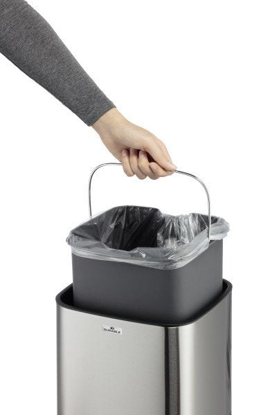 Papelera Con Sensor Durable No Touch 12l Plata Metalizada