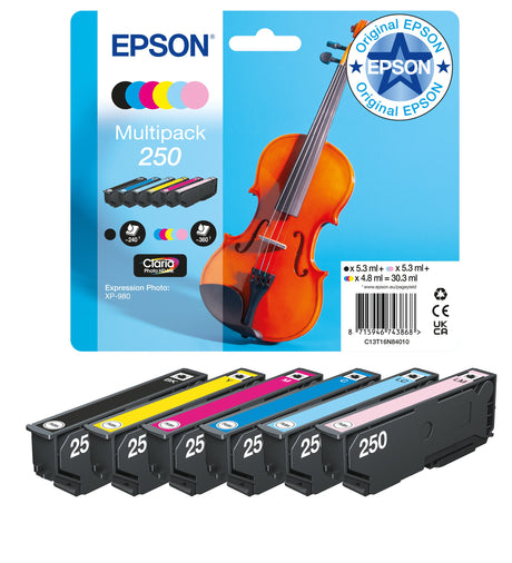 EAN 8715946743868 - Epson 250 Violin Claria Photo HD cartucho de tinta 1 pieza(s) Original Rendimiento estándar Negro, Cian,  imagen 2