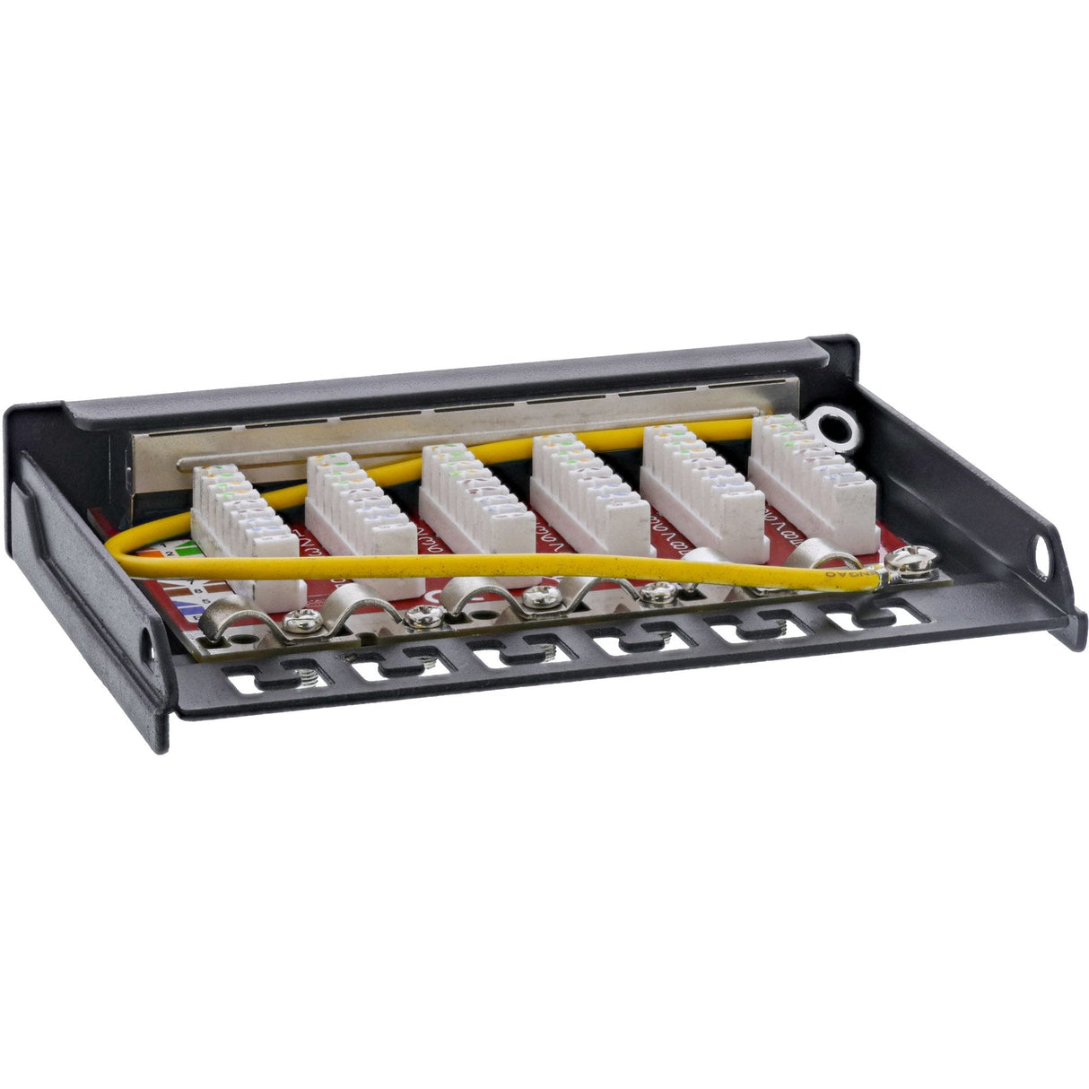 Inline® Patch Panel Cat.6a 0.5u 6-Port, For Table/Wall/Rail, With Dust Projoection, Negro