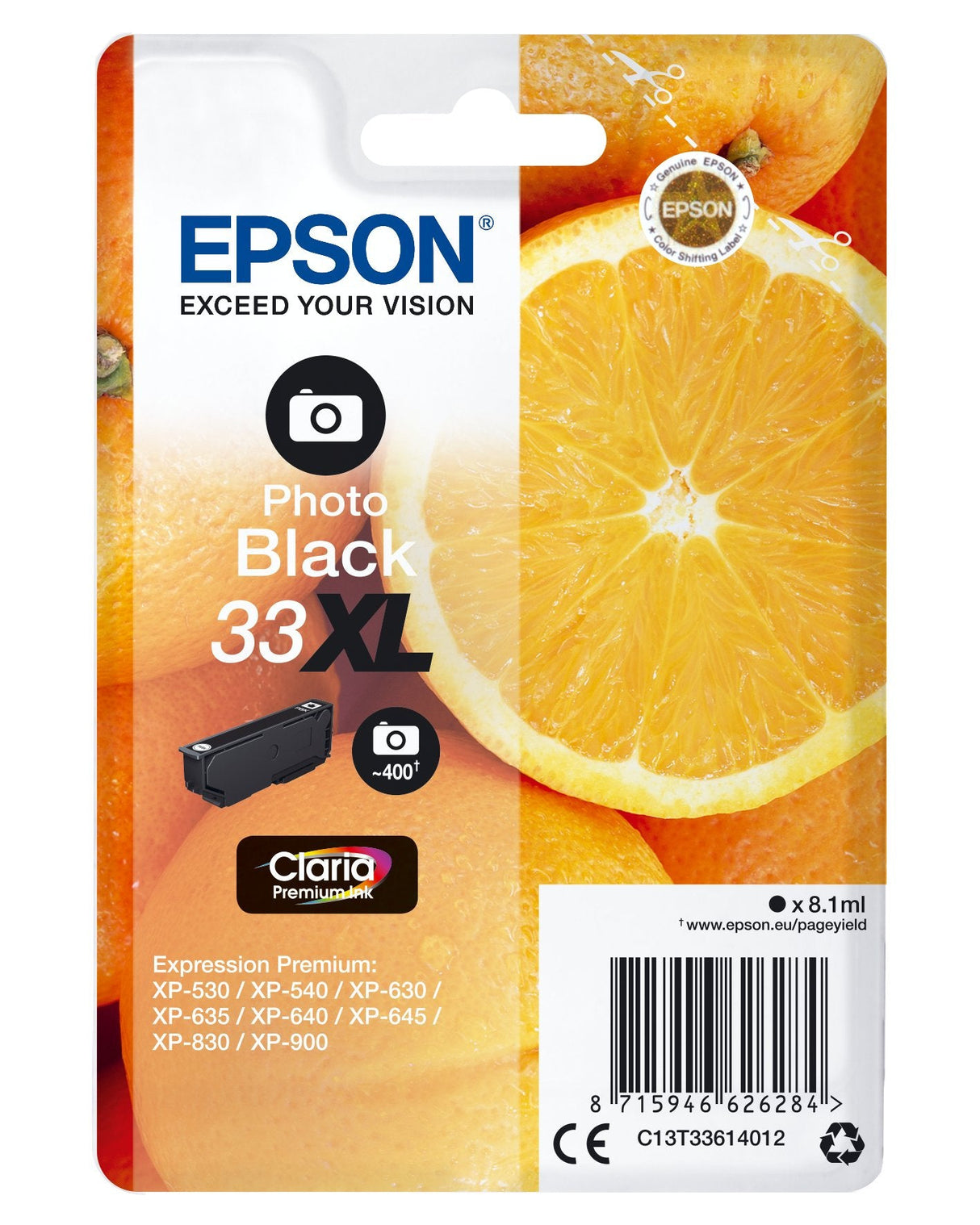 Tinta Original Epson 33xl Negro Foto Xp-530-Xp630-Xp635