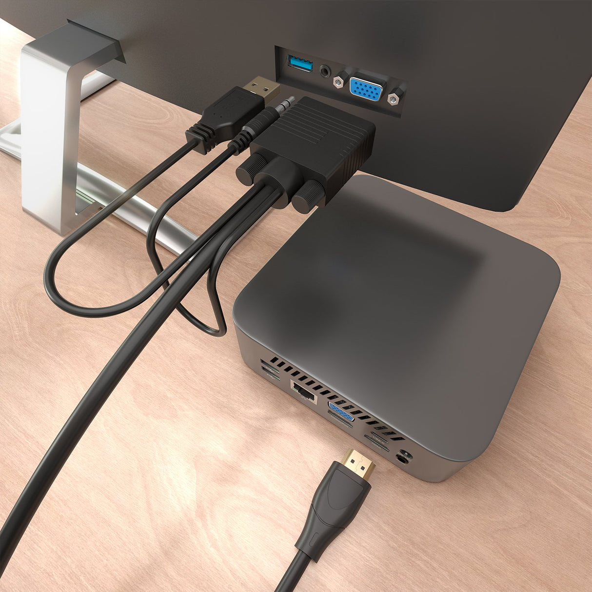 EAN 8435739904817 - AISENS A122-1014 adaptador de cable de vídeo 1,5 m HDMI tipo A (Estándar) VGA (D-Sub) + 3.5mm + USB Type- imagen 5