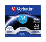 1x5 Verbatim M-Disc Bd-R Blu-Ray 100gb 4x Speed Inkjet Print. Jc