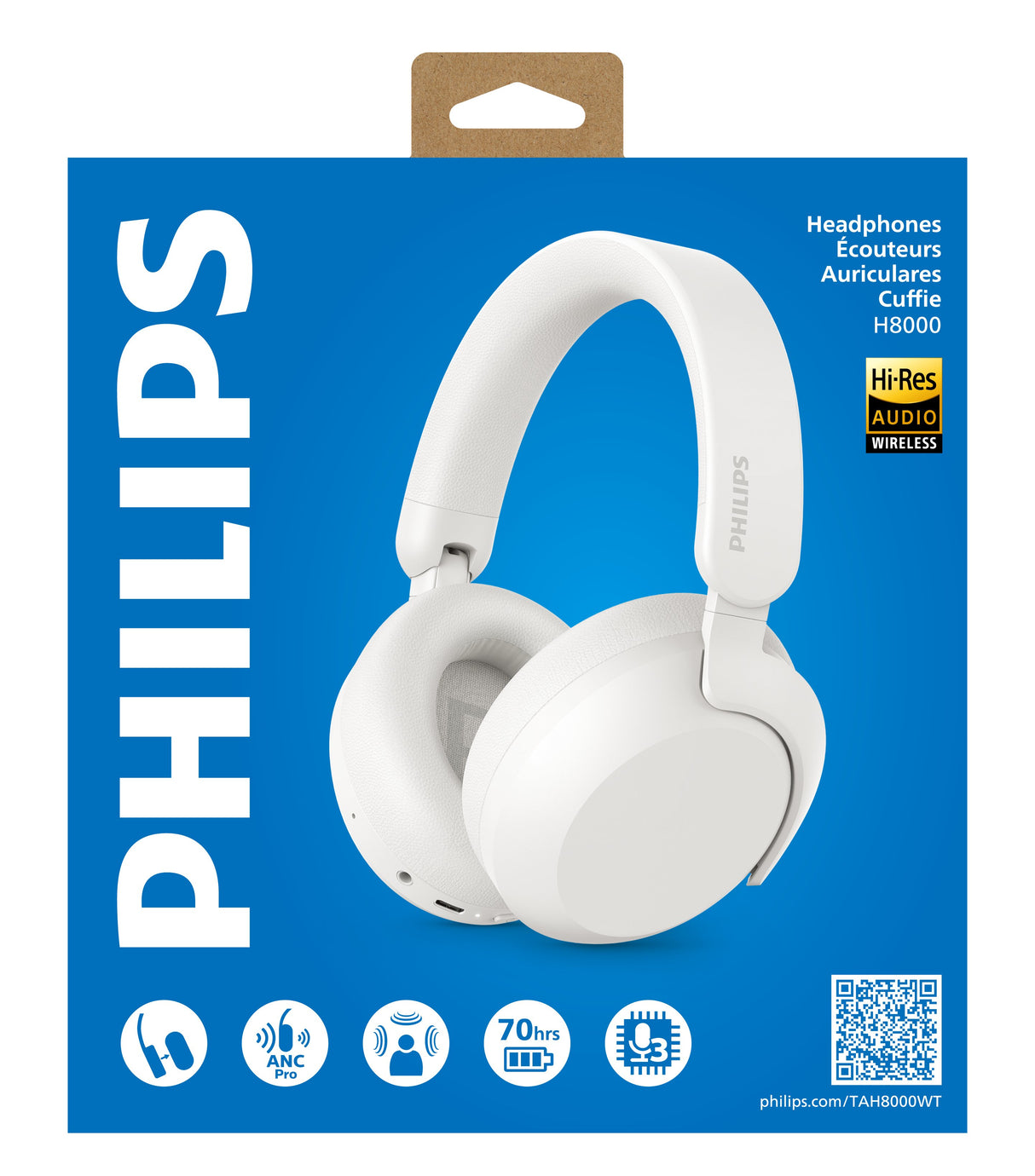 EAN 4895229160903 - Philips TAH8000E Auriculares Inalámbrico Diadema Llamadas/Música USB Tipo C Bluetooth Blanco imagen 6