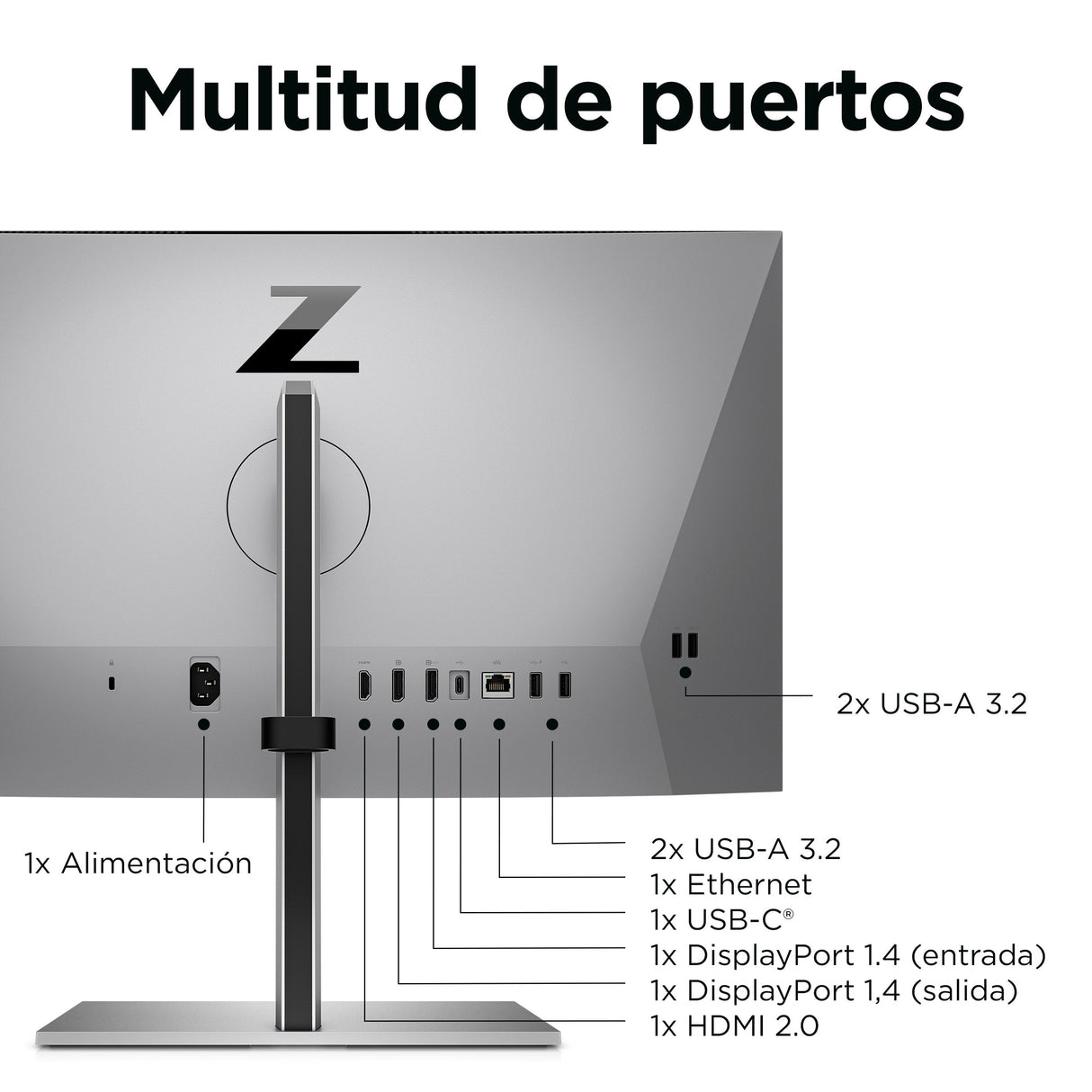 Hp Monitor Z24m G3 Qhd Usb-C Pd Workstation  23.8'' Ips 2560x1440 5ms Dp Hdmi Usb-C  Altavoces Camara Web 5mp Y  Microfono Integrados
