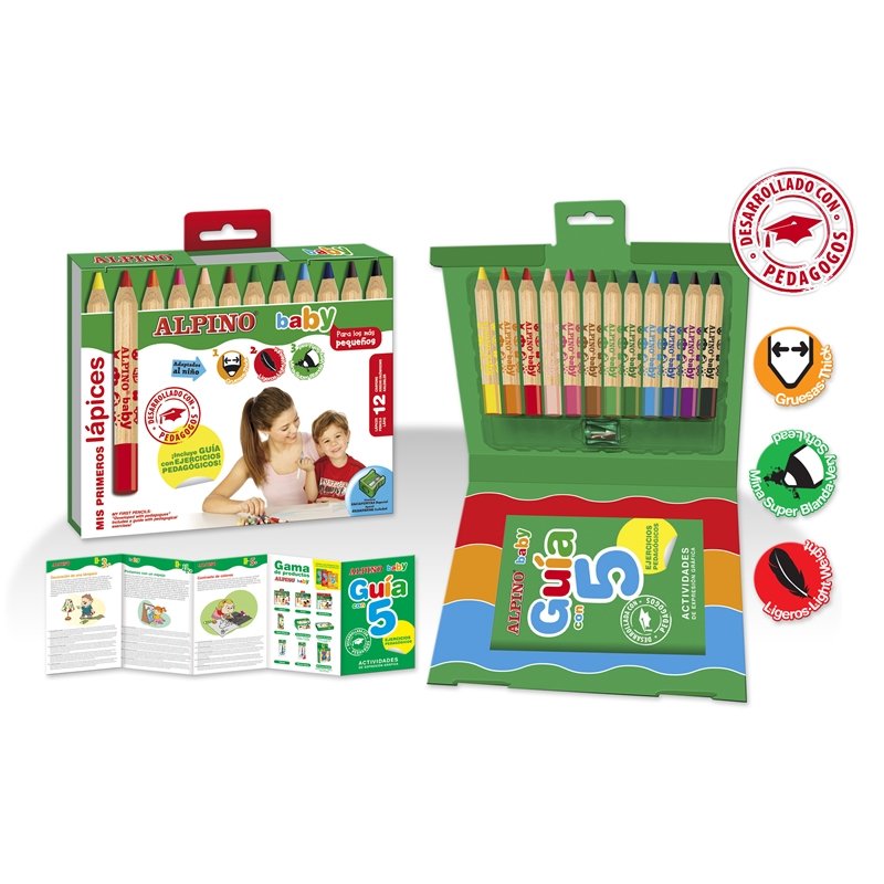 Alpino Lápices De Colores Baby Maxi Ligeros Para Niños Estuche De 12 C/Surtidos