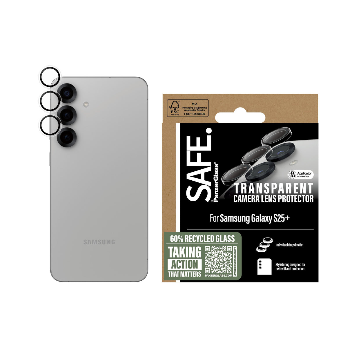 EAN 5715685017728 - PanzerGlass SAFE. by ® Camera Lens Protector Transparent Samsung Galaxy S25+ Protector de pantalla 1 piez imagen 2