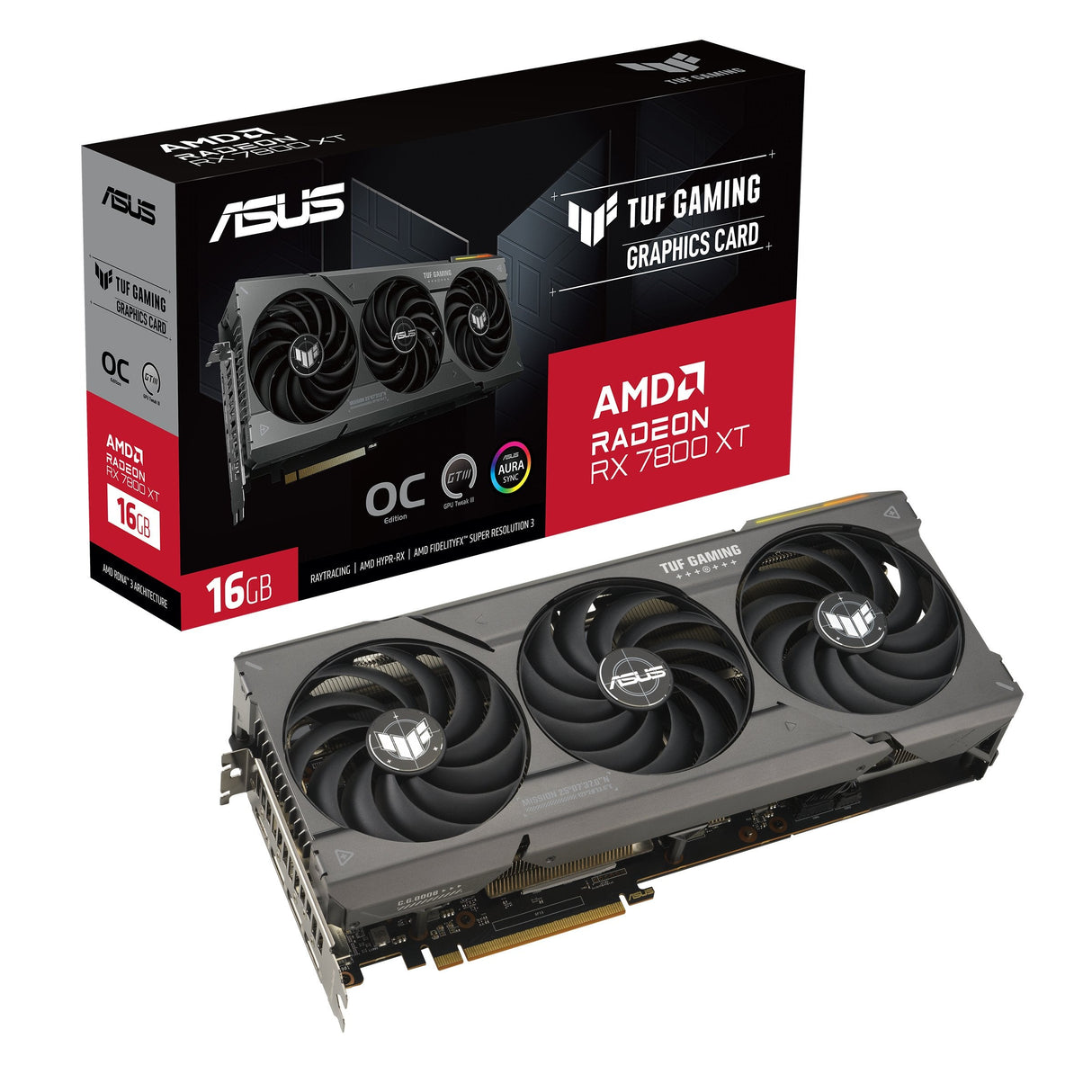 Asus Tuf Gaming Rx7800 Xt Oc Pcie4 16gb Ddr6 Hdmi 3 Dp Rgb Overclocked