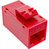 Conector 8pcs. Pack Inline® Keystone Coupler Rj45 F/F, Unshielded, Cat.6a Utp, Rojo