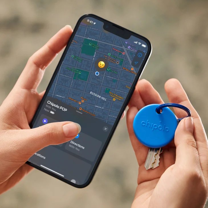 Chipolo Pop 4 Pack - Tracking Tag Compatible With Apple Find My On Iphone (Negro, Rojo, Blanco, Azul)