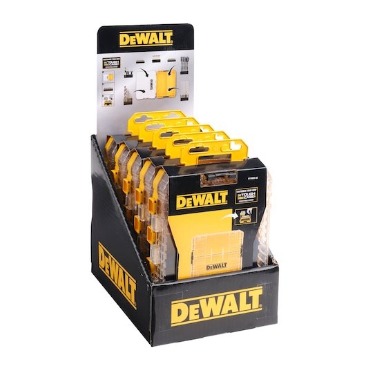 Maleta Dewalt Toughcase Mediana Amarilla, Vacía, Con Soportes Y Cajas A Granel
