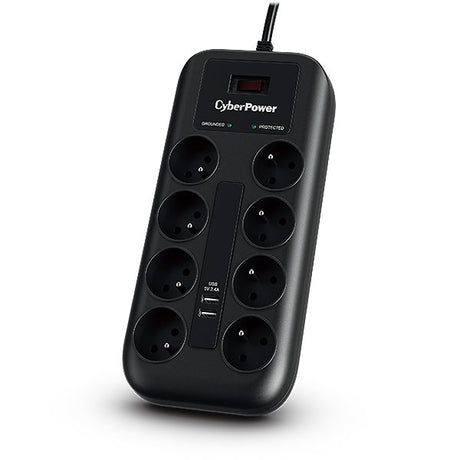 EAN 4712856275766 - CyberPower Tracer III P0820SUF0-FR limitador de tensión Negro 8 salidas AC 200 - 250 V 1,8 m imagen 1