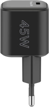 Cargador  45w Usb 1 Puert. Usb-C Negro Gan Pd Salida Lateral Tamaño Nano Goobay