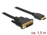 Delock 85583 Cable Hdmi -> Dvi-D 1.50m  Negro