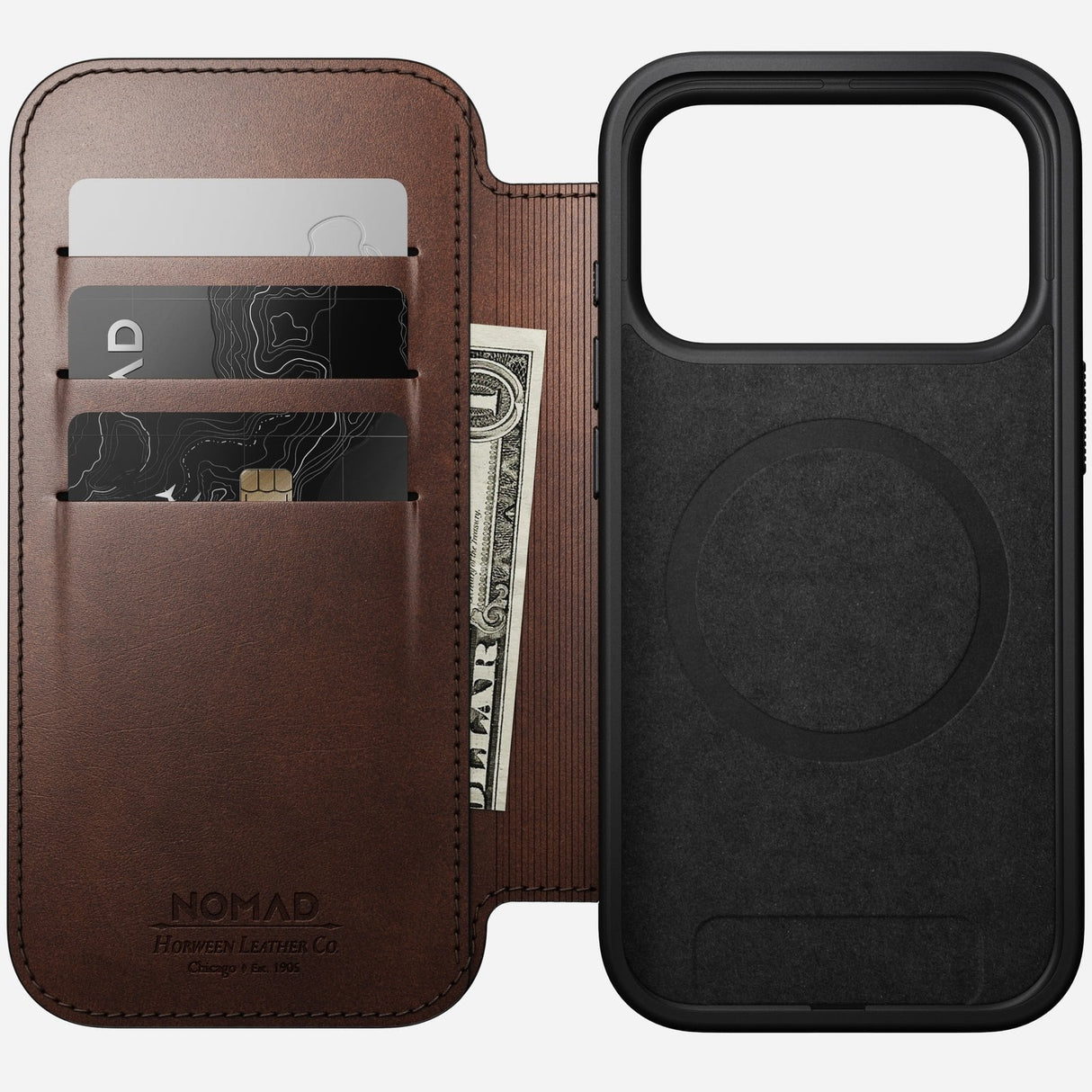 Nomad Modern Leather Folio Iphone 17 Pro Rustic Brown H.
