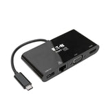 Tripp Lite U444-06n-Hv4gub Usb 3.1 Gen 1 Usb-C, 4k @30hz - Hdmi, Vga, Puerto De Hub Usb-A Y Gigabit Ethernet, Negro
