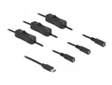 Delock Cable Usb Type-C Stecker Zu 3 X Dc 5,5 X 2,1 Mm Buchse Mit Schalter 1 M