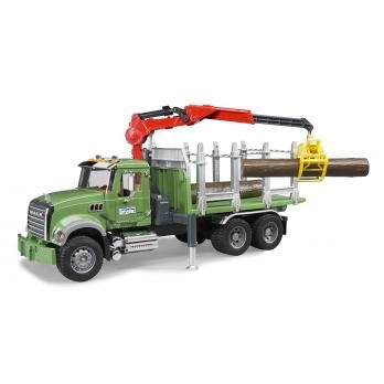 Bruder Bruder Camión Forestal Mack Granito Con Grua Y Troncos 02824