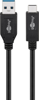 Goobay Cable Usb-A -> Usb-C Usb 3.2 Generación 2, 3a 0.50m Negro