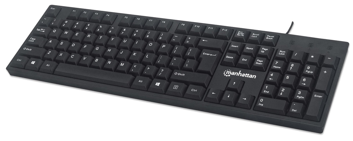 Teclado Inglés Manhattan 179324 Usb Qwerty Negro
