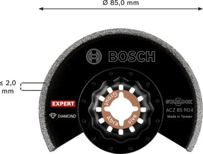 Bosch Hoja De Sierra Segmentada De Diamante Expert Acz 85 Rd4 Lechada + Abrasivo, Ø 85mm 2608900035