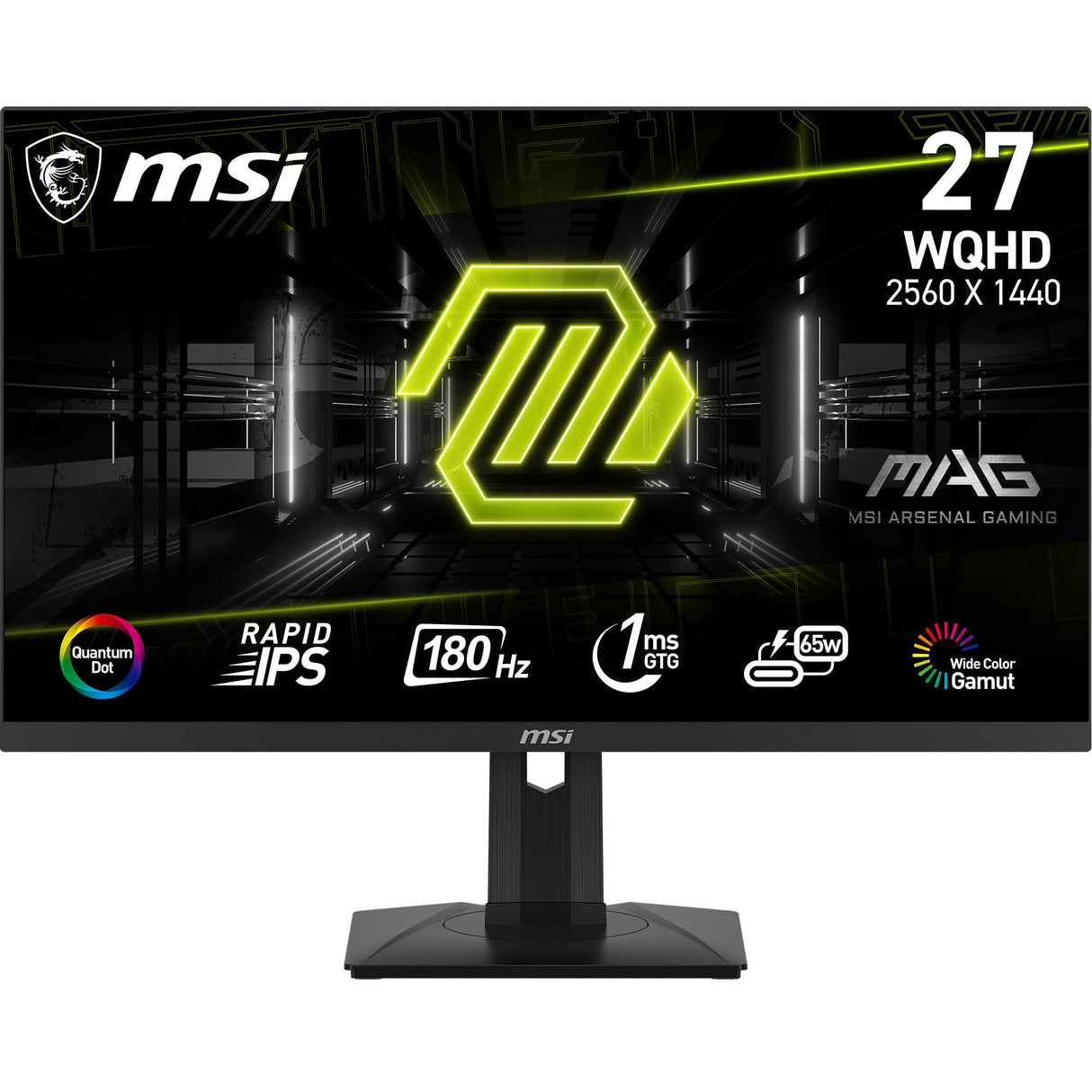 Monitor Gaming  Msi Mag 274qrfde Qd E2 (27 Pulgadas), Negro, Wqhd, Rapid Ips, Hdr, Adaptive-Sync, Panel De 180hz 9s6-3cc29h-223